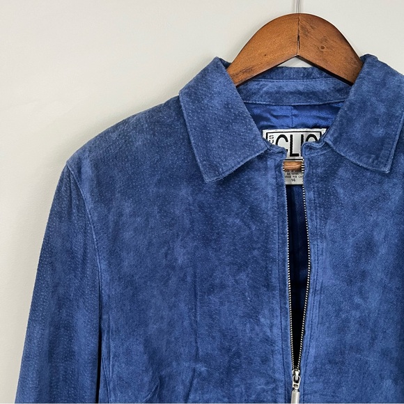 *SOLD*Vintage Clio Blue Suede Jacket Size 14 - Picture 5 of 15